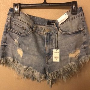 Distressed Express Low Rise Booty :Shorts